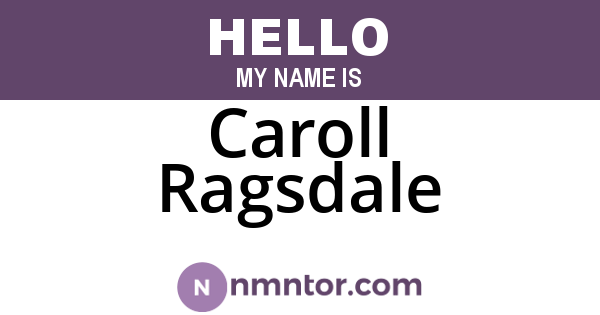 Caroll Ragsdale