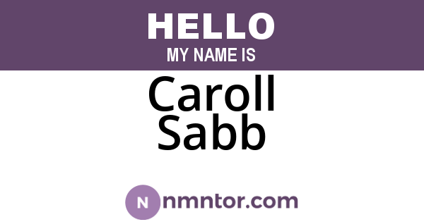 Caroll Sabb