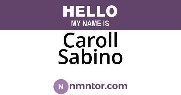 Caroll Sabino