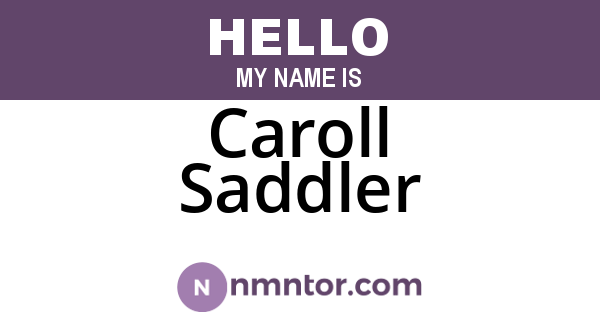 Caroll Saddler