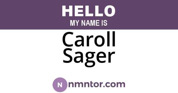 Caroll Sager