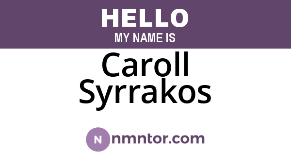 Caroll Syrrakos