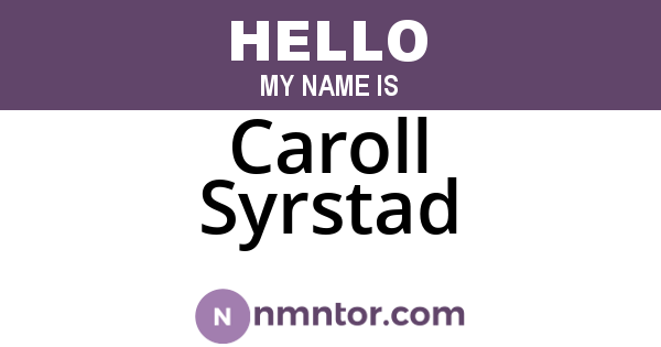 Caroll Syrstad