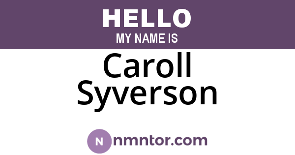 Caroll Syverson