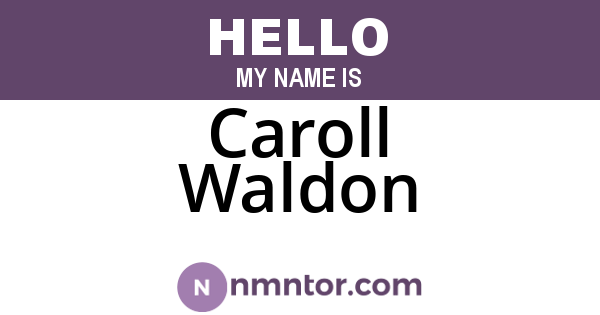 Caroll Waldon