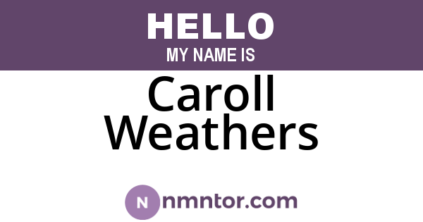 Caroll Weathers