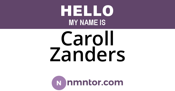 Caroll Zanders