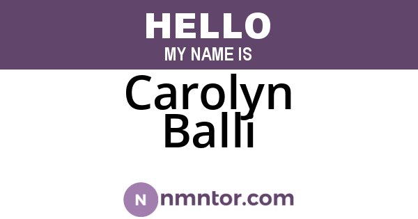 Carolyn Balli