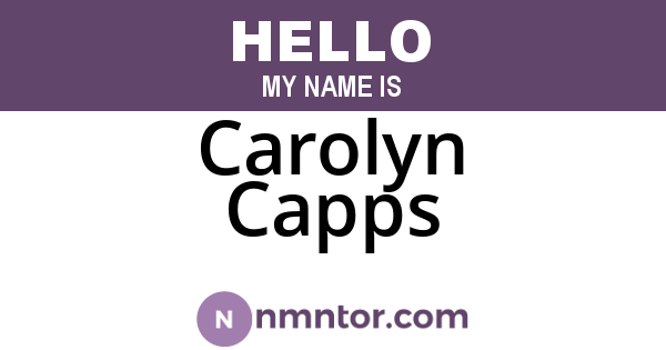 Carolyn Capps