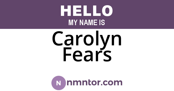 Carolyn Fears