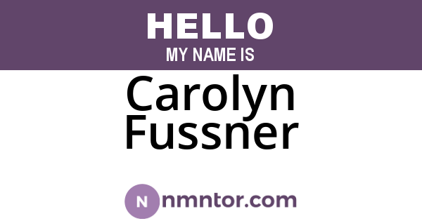 Carolyn Fussner