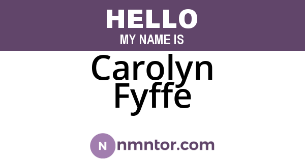 Carolyn Fyffe