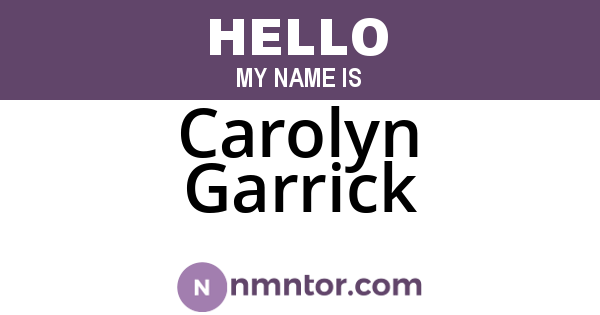 Carolyn Garrick