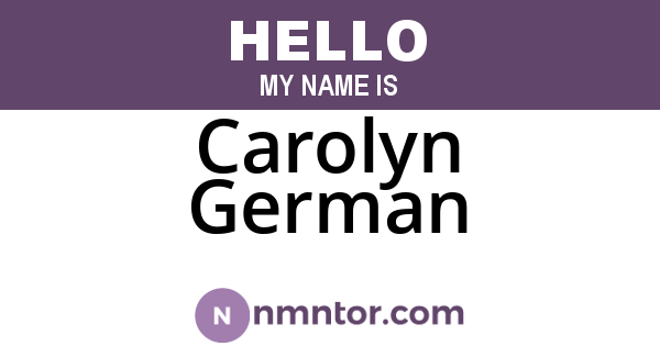 Carolyn German