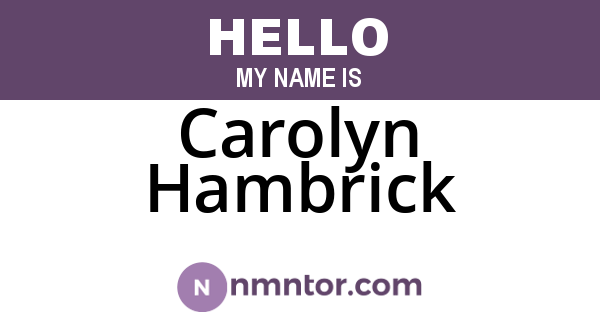 Carolyn Hambrick