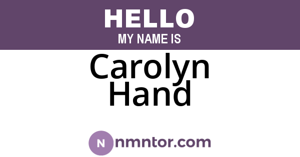 Carolyn Hand