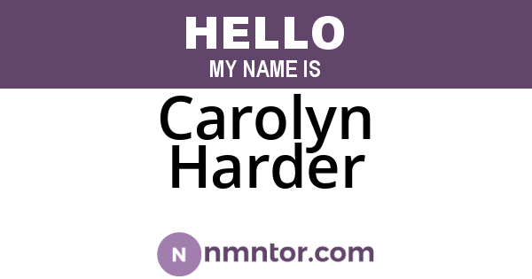 Carolyn Harder