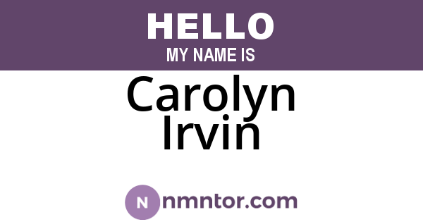 Carolyn Irvin
