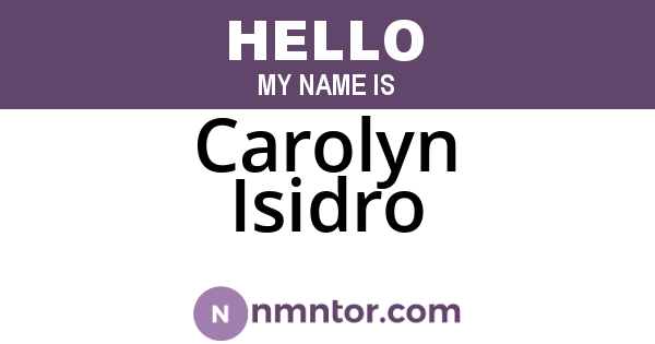 Carolyn Isidro