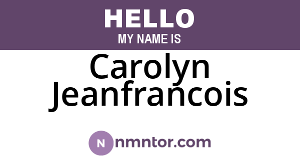 Carolyn Jeanfrancois