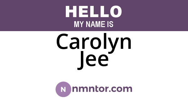 Carolyn Jee
