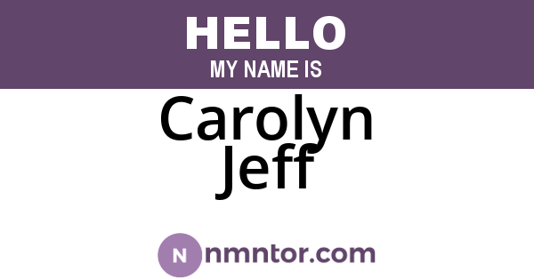 Carolyn Jeff