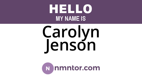 Carolyn Jenson