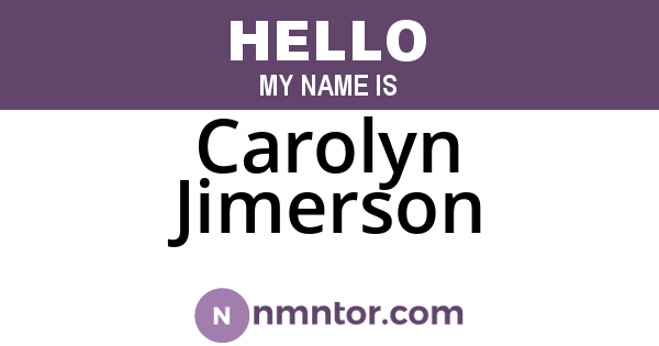 Carolyn Jimerson