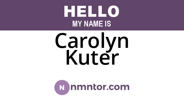 Carolyn Kuter