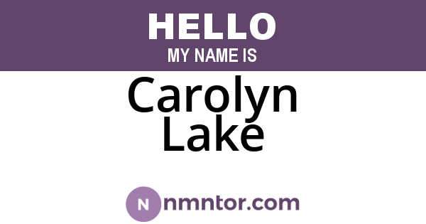 Carolyn Lake