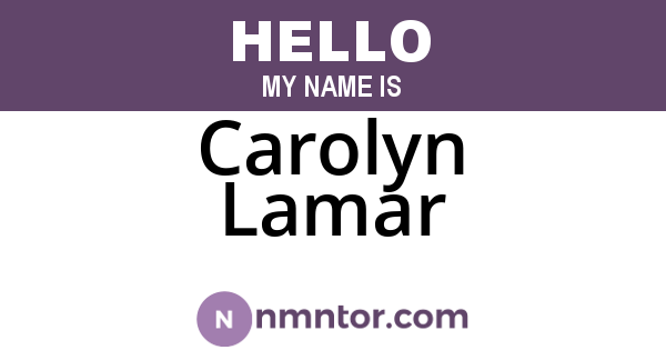 Carolyn Lamar