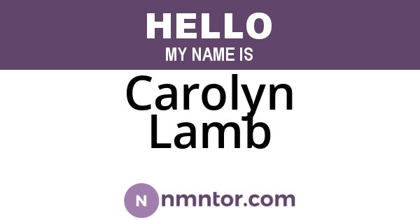Carolyn Lamb