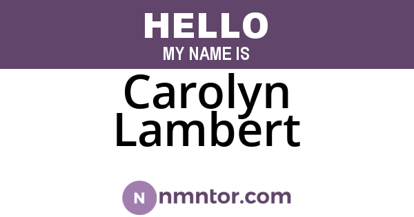 Carolyn Lambert