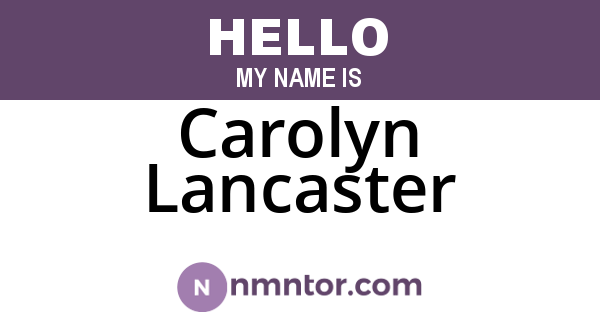 Carolyn Lancaster