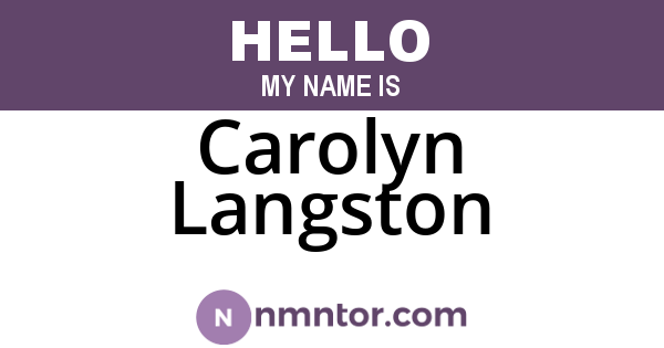 Carolyn Langston