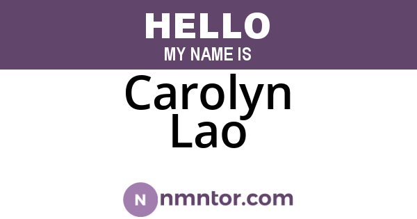 Carolyn Lao