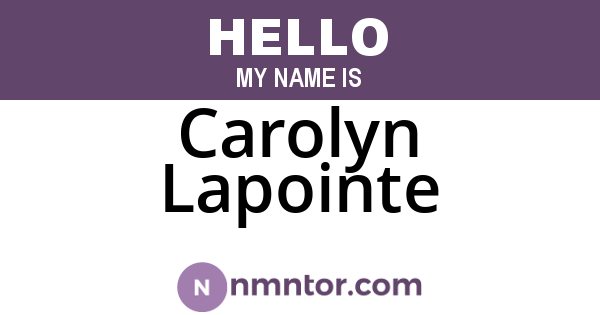 Carolyn Lapointe