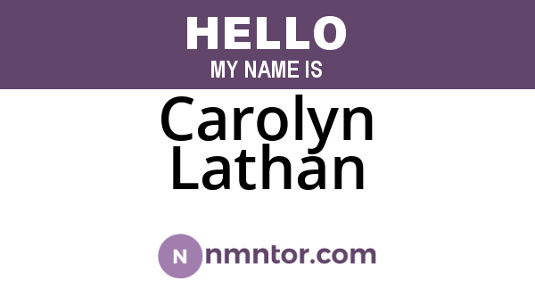 Carolyn Lathan