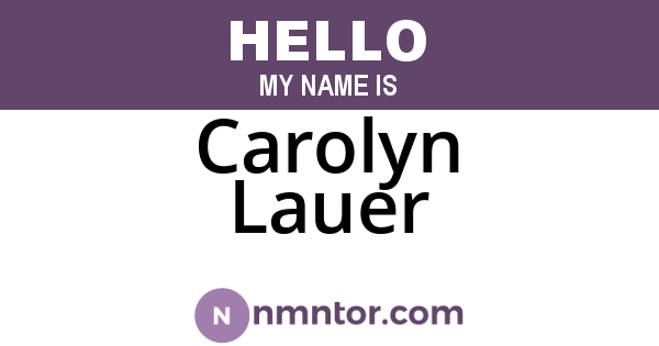Carolyn Lauer
