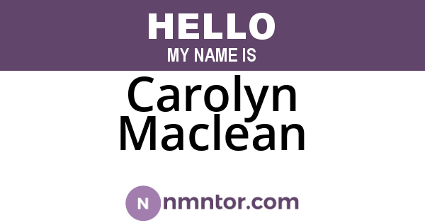 Carolyn Maclean
