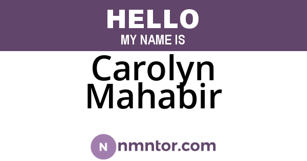 Carolyn Mahabir