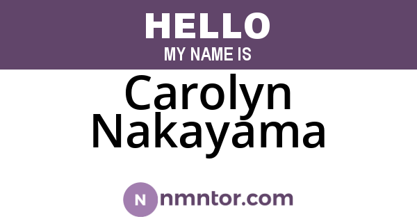 Carolyn Nakayama