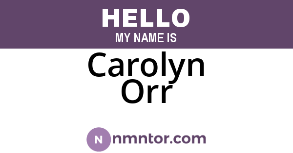 Carolyn Orr