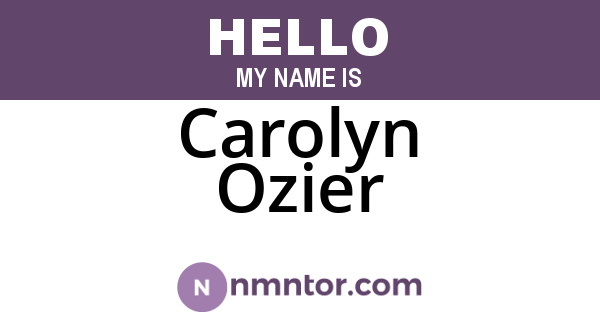 Carolyn Ozier