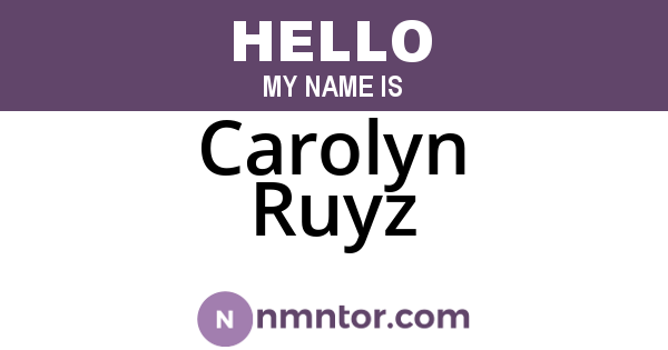 Carolyn Ruyz
