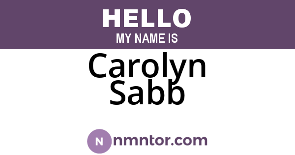 Carolyn Sabb