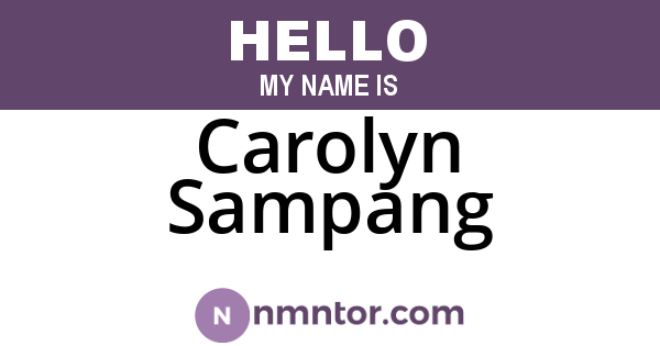Carolyn Sampang