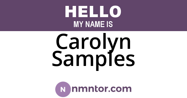 Carolyn Samples