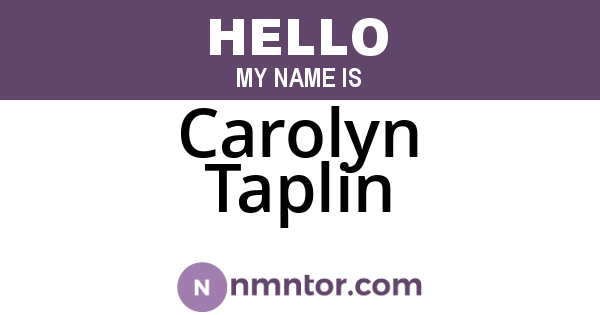 Carolyn Taplin