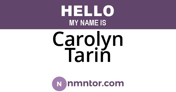 Carolyn Tarin